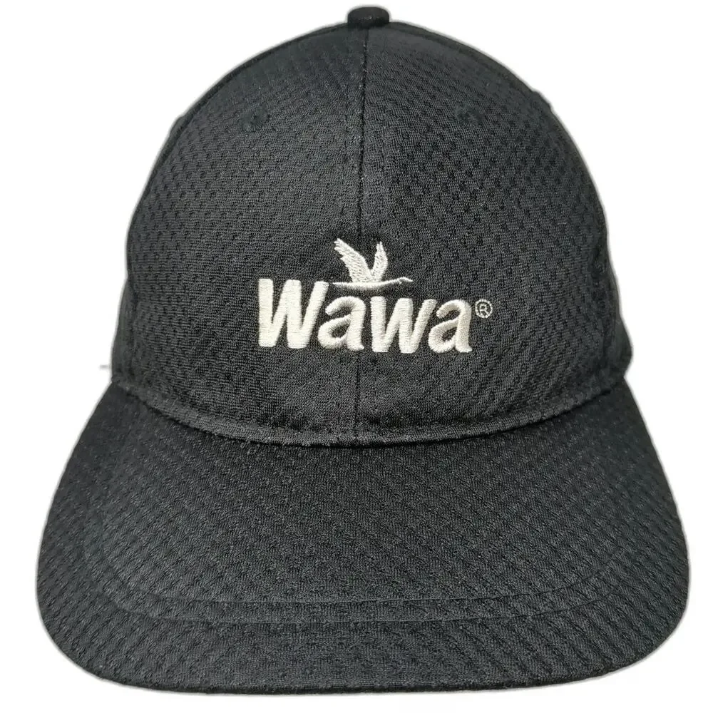 Hiphic Wawa Logo Black Baseball Cap Hat One Size Strapback Polyester Mesh